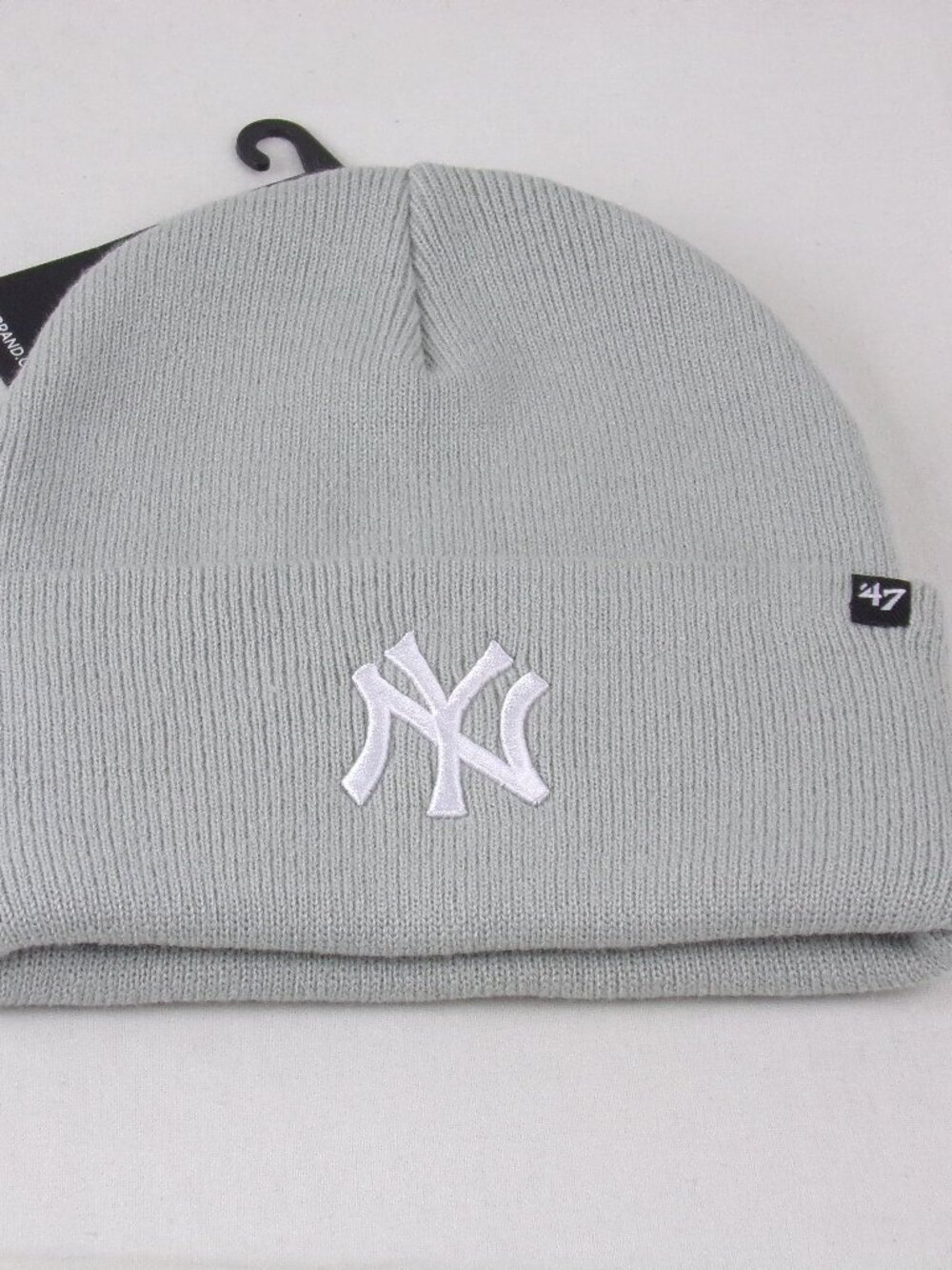 New York Yankees Beanie '47 Brand Gray Knit Cuff MLB Haymaker Hat